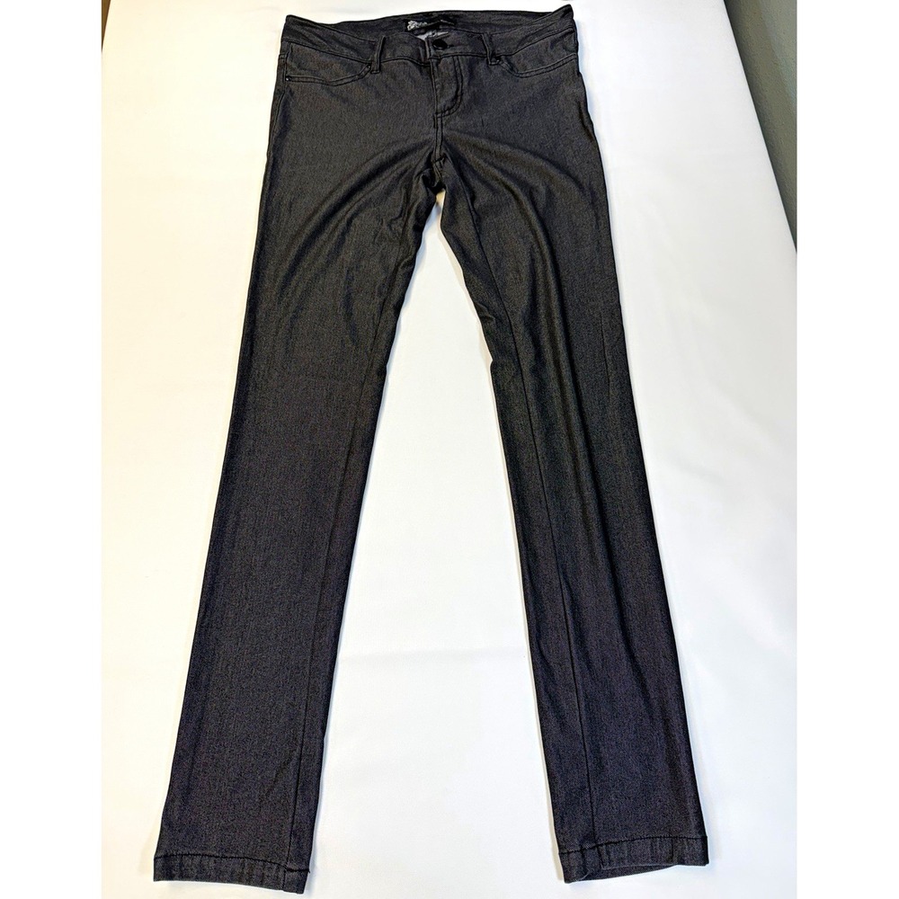 Love Culture Women Skinny Pants Medium Metallic Charcoal Gray Stretch IP9732